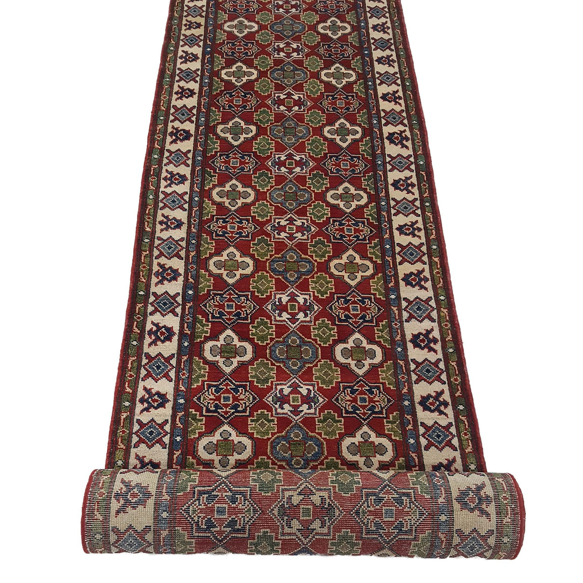 Pacific Kazak 41825 Red Ivory Traditional Hand Knotted Rug