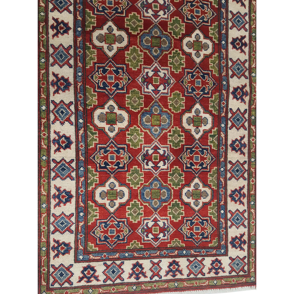 Pacific Kazak 41825 Red Ivory Traditional Hand Knotted Rug