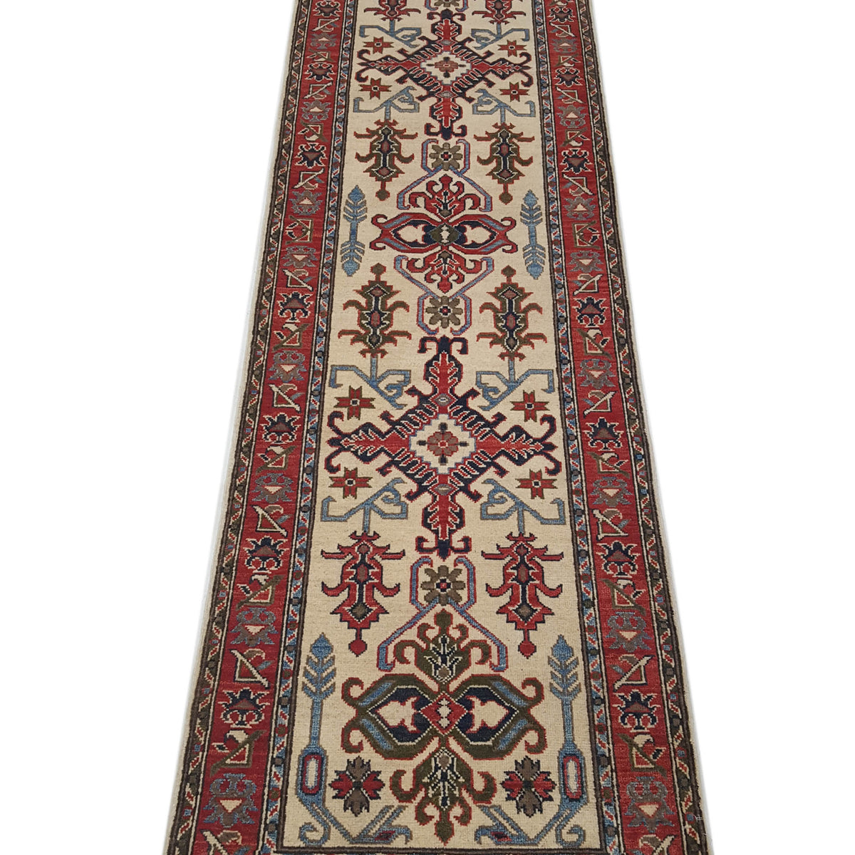 Pacific Kazak 41827 Ivory Red Traditional Hand Knotted Rug