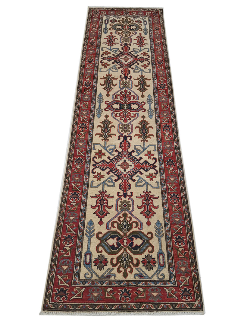 Pacific Kazak 41827 Ivory Red Traditional Hand Knotted Rug