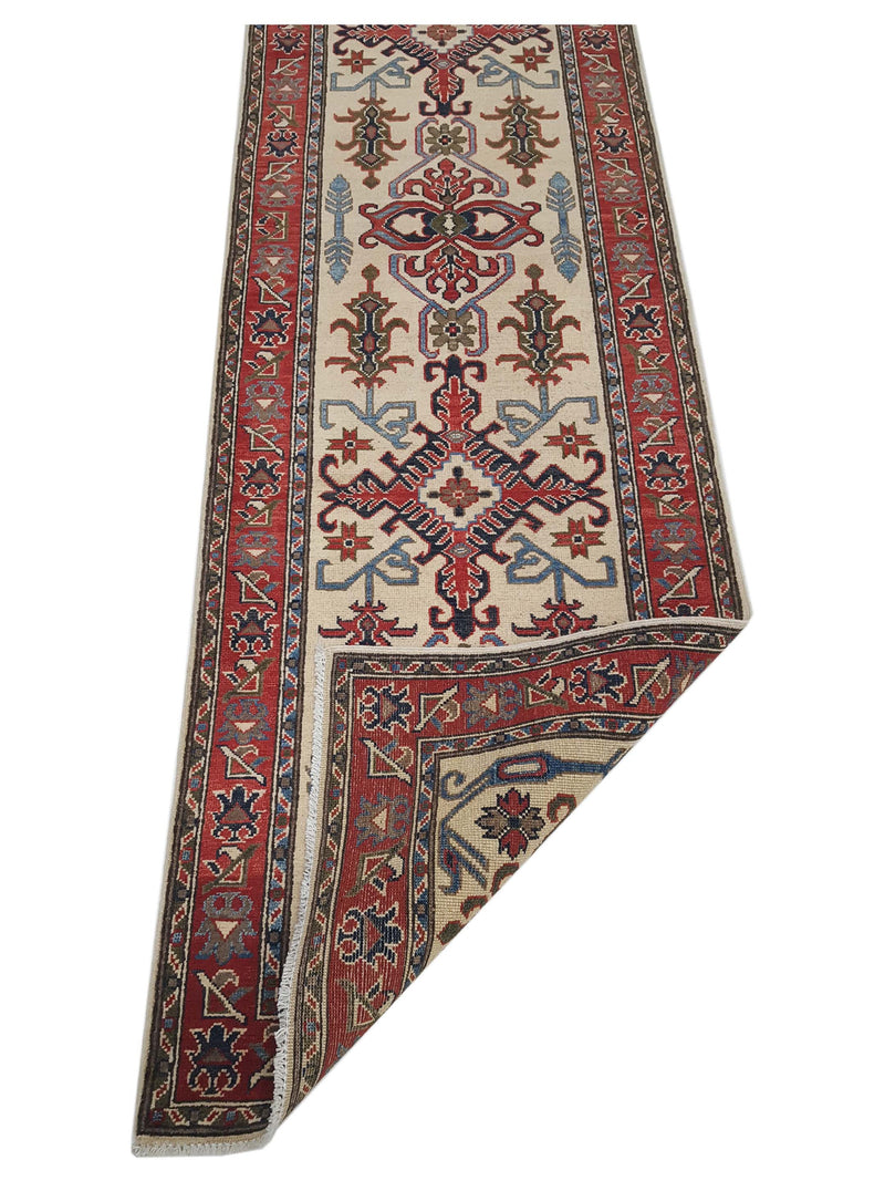 Pacific Kazak 41827 Ivory Red Traditional Hand Knotted Rug