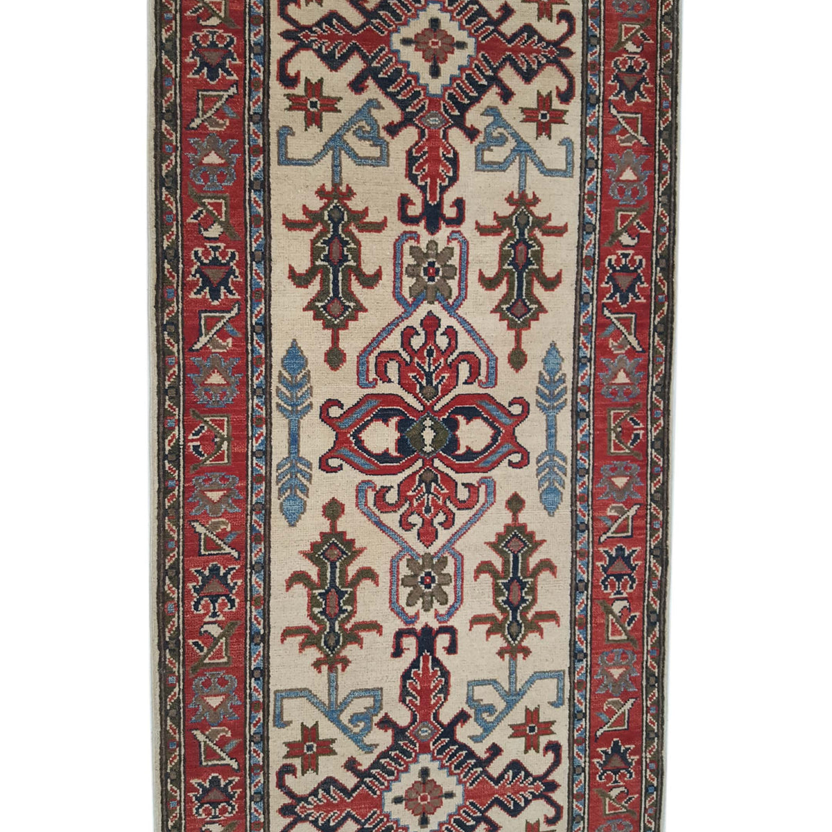 Pacific Kazak 41827 Ivory Red Traditional Hand Knotted Rug