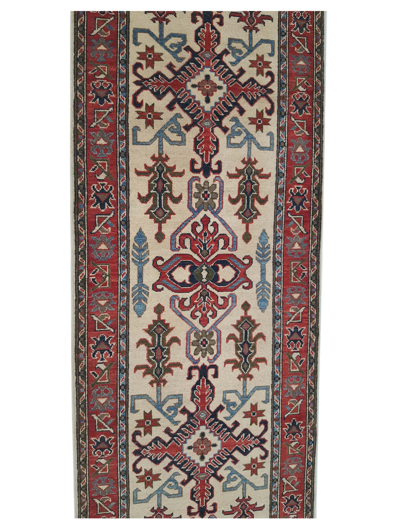 Pacific Kazak 41827 Ivory Red Traditional Hand Knotted Rug