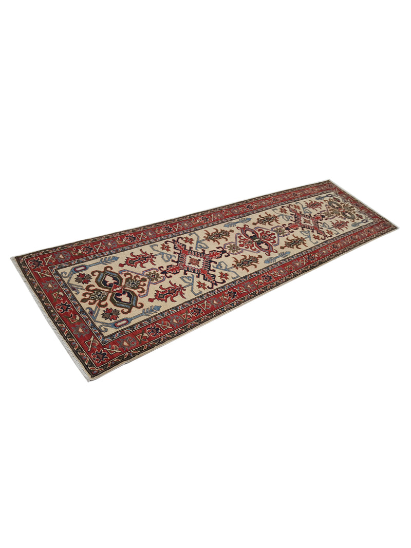 Pacific Kazak 41827 Ivory Red Traditional Hand Knotted Rug