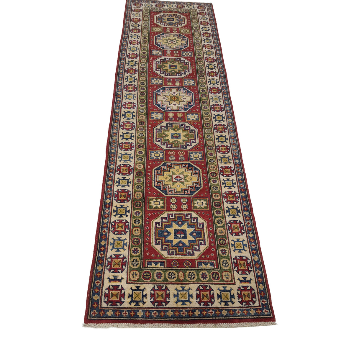 Pacific Kazak 41828 Red Ivory Traditional Hand Knotted Rug