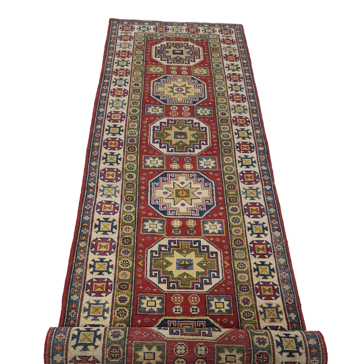 Pacific Kazak 41828 Red Ivory Traditional Hand Knotted Rug