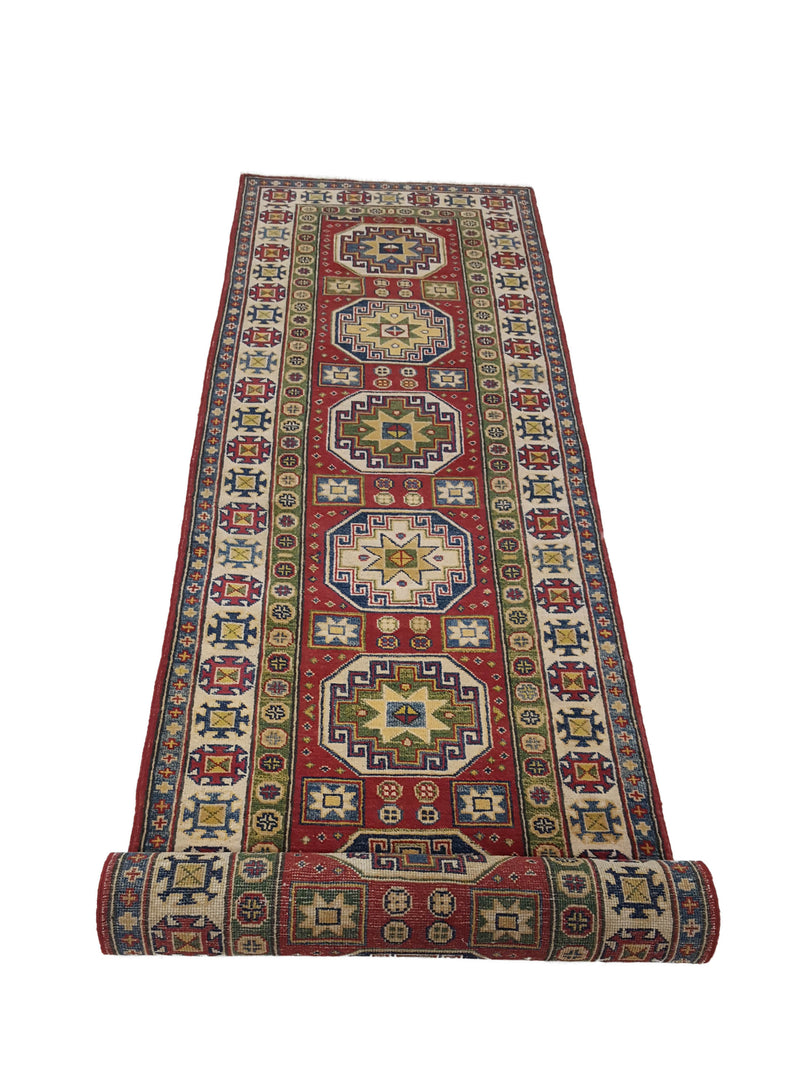 Pacific Kazak 41828 Red Ivory Traditional Hand Knotted Rug