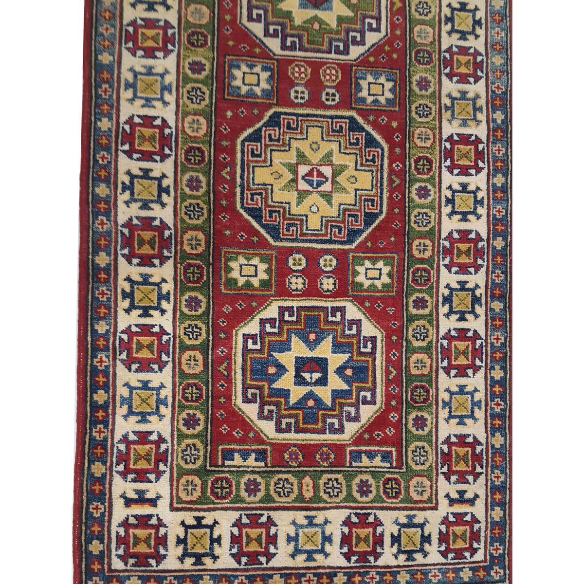 Pacific Kazak 41828 Red Ivory Traditional Hand Knotted Rug