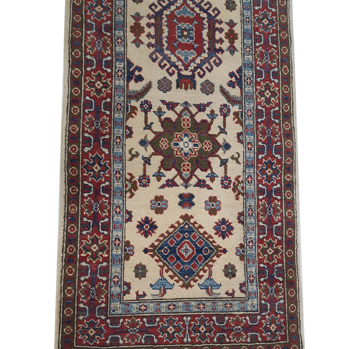 Pacific Kazak 41829 Ivory Red Traditional Hand Knotted Rug