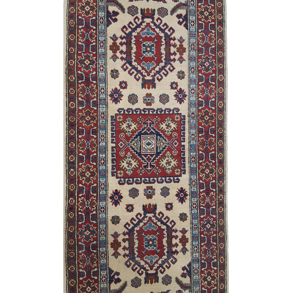 Pacific Kazak 41829 Ivory Red Traditional Hand Knotted Rug