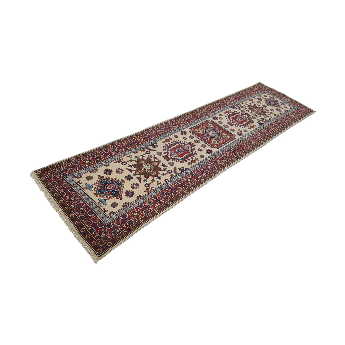 Pacific Kazak 41829 Ivory Red Traditional Hand Knotted Rug