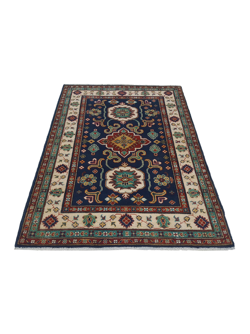 Pacific Kazak 41842 Navy Ivory Traditional Hand Knotted Rug