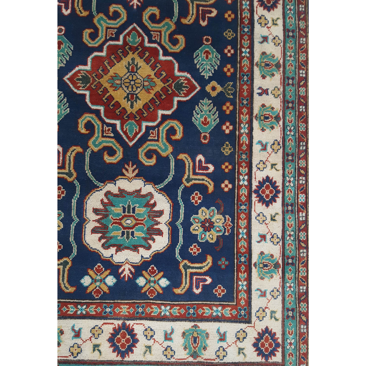 Pacific Kazak 41842 Navy Ivory Traditional Hand Knotted Rug