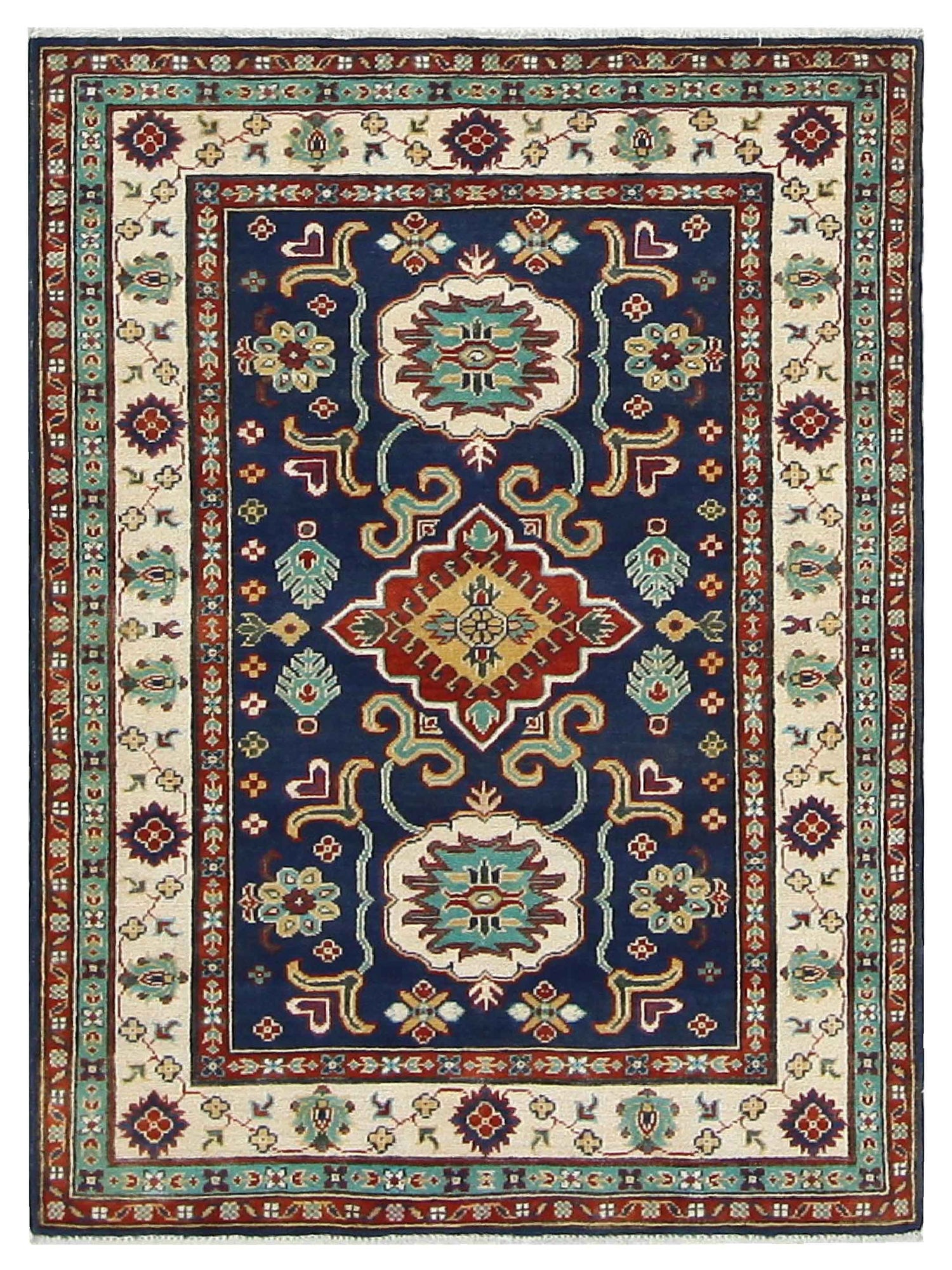 Pacific Kazak  Navy Ivory Traditional