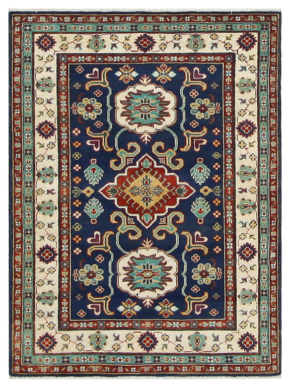 Pacific Kazak  Navy Ivory Traditional