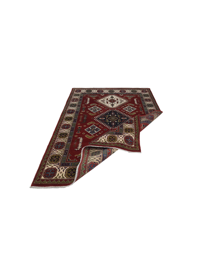 Pacific Kazak 41843 Red Ivory Traditional Hand Knotted Rug