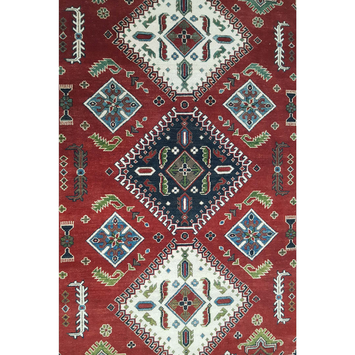 Pacific Kazak 41843 Red Ivory Traditional Hand Knotted Rug