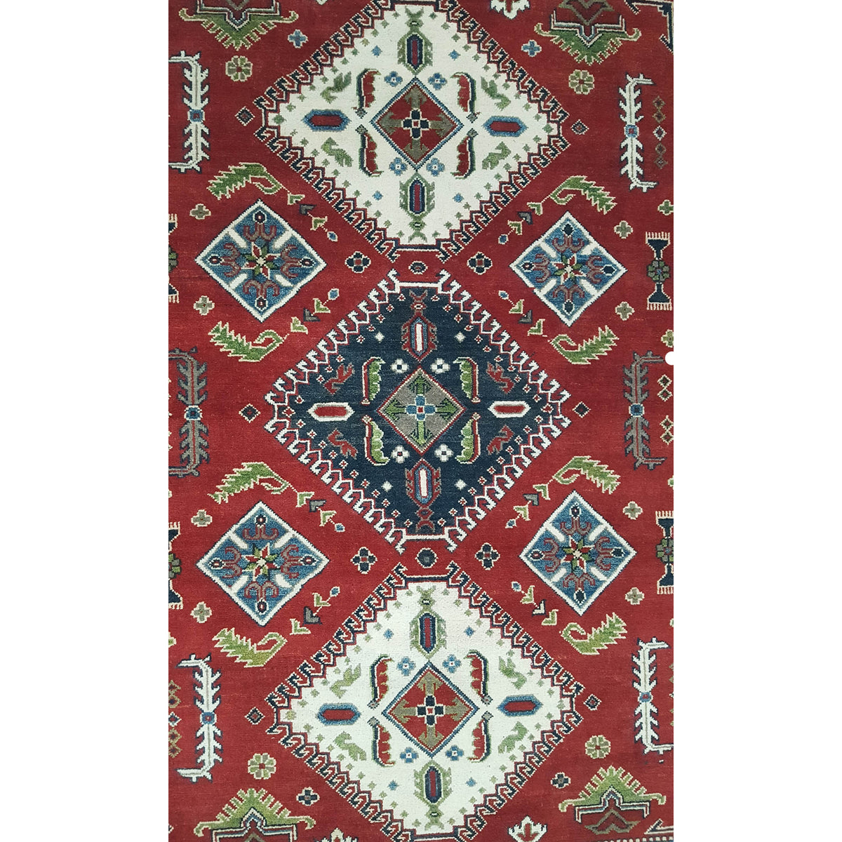 Pacific Kazak 41845 Red Ivory Traditional Hand Knotted Rug