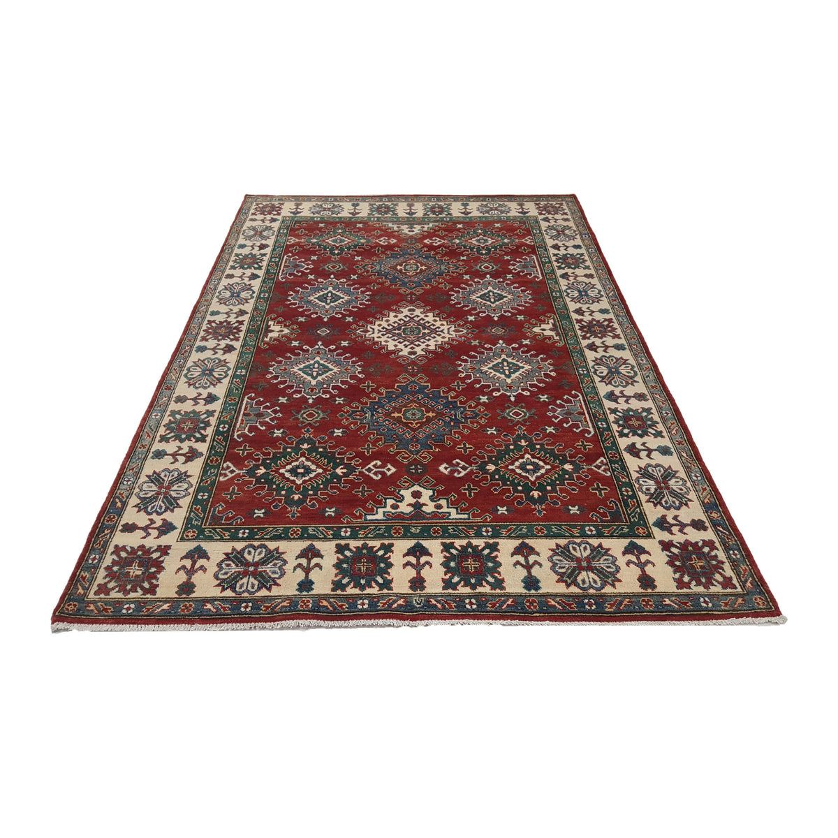 Pacific Kazak 41846 Red Ivory Traditional Hand Knotted Rug