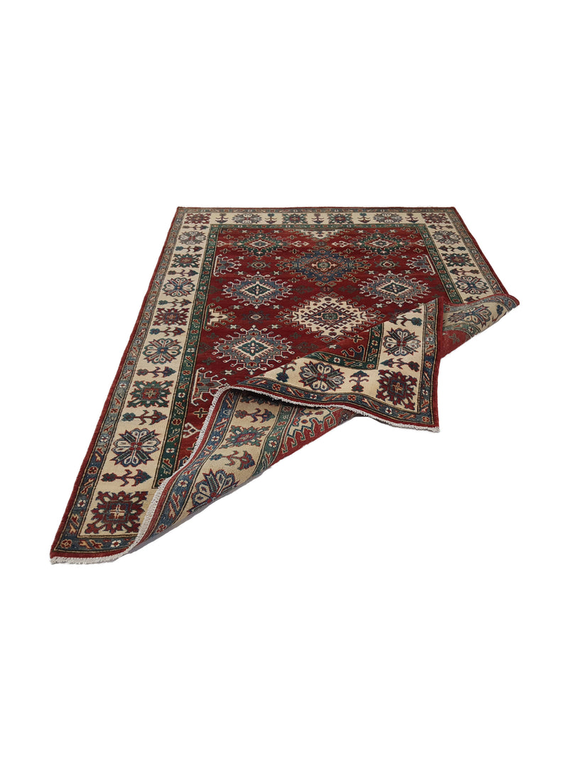 Pacific Kazak 41846 Red Ivory Traditional Hand Knotted Rug