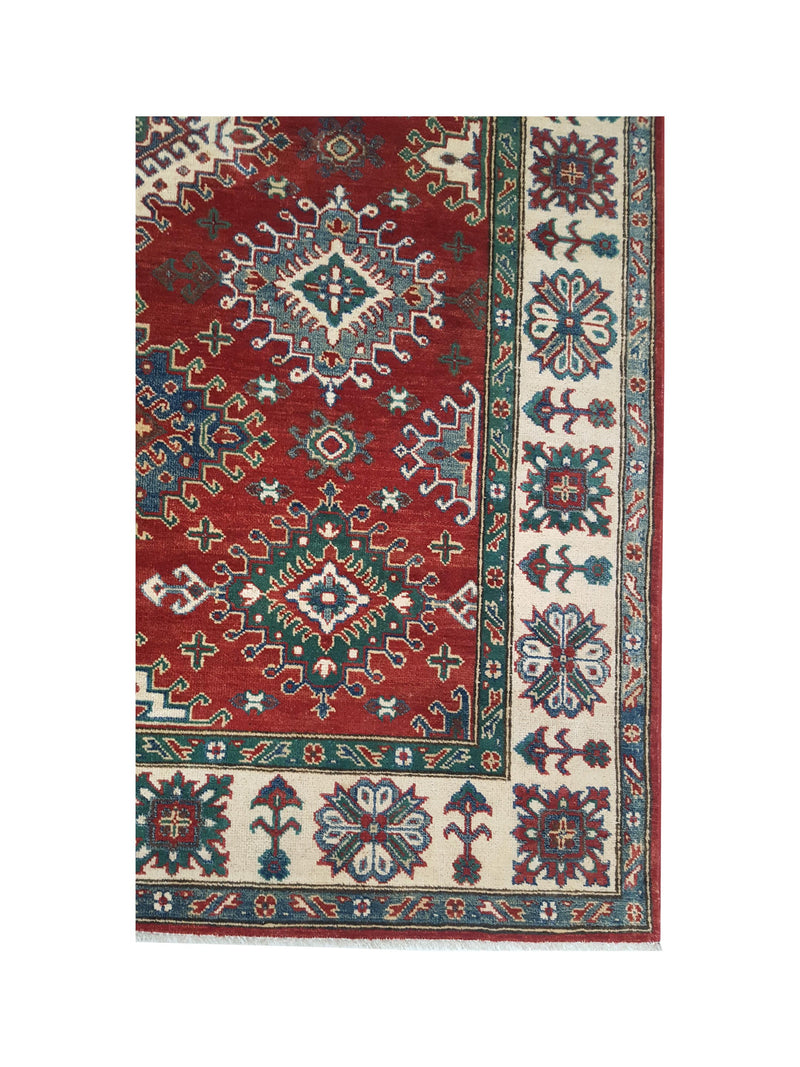 Pacific Kazak 41846 Red Ivory Traditional Hand Knotted Rug