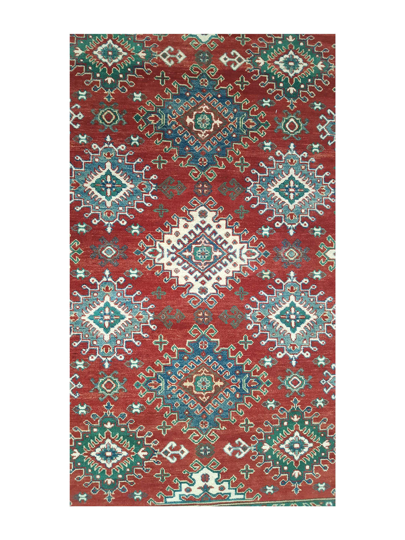 Pacific Kazak 41846 Red Ivory Traditional Hand Knotted Rug