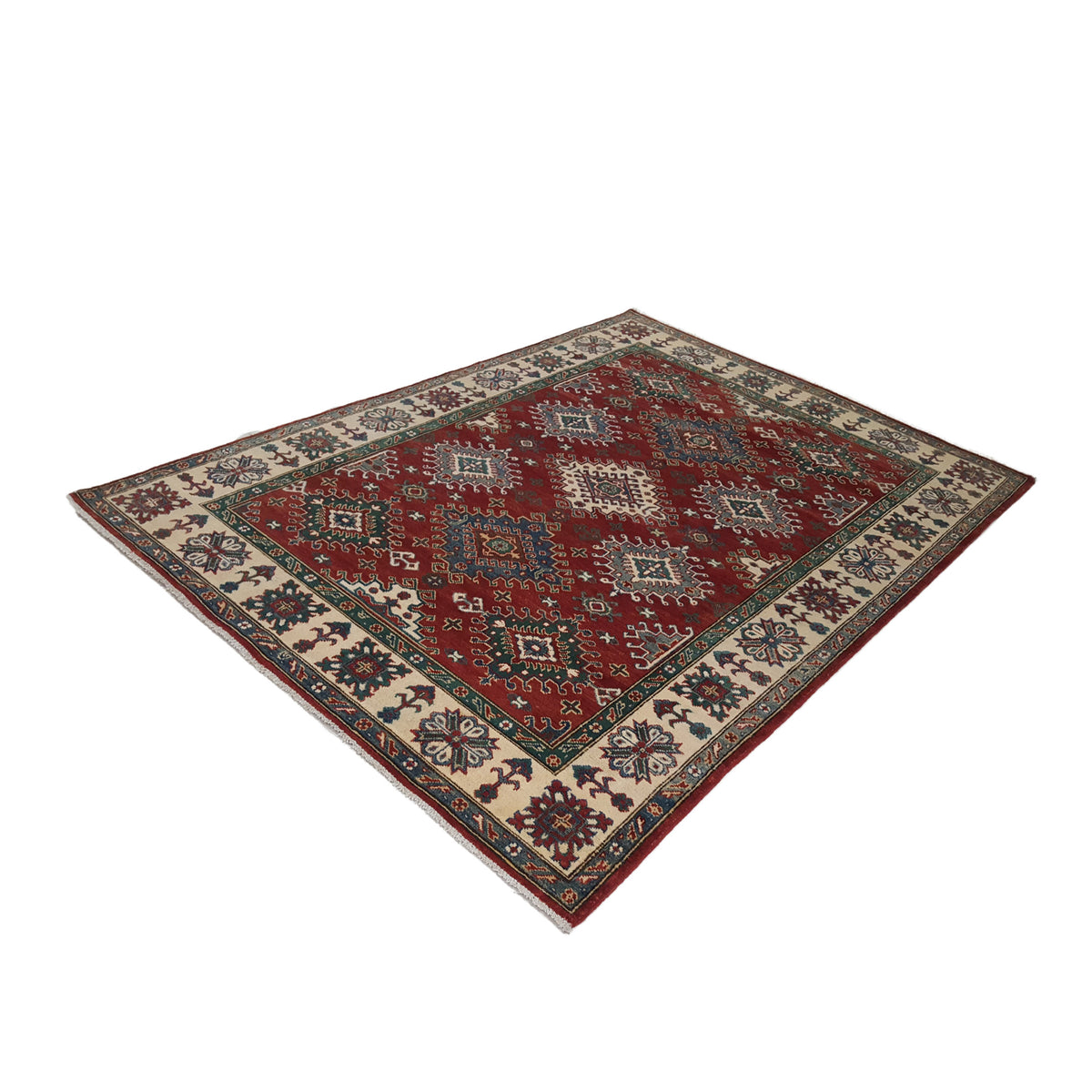 Pacific Kazak 41846 Red Ivory Traditional Hand Knotted Rug