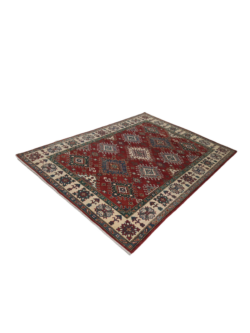 Pacific Kazak 41846 Red Ivory Traditional Hand Knotted Rug