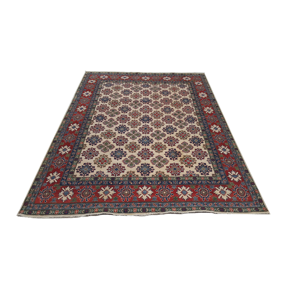 Pacific Kazak 41852 Ivory Red Traditional Hand Knotted Rug