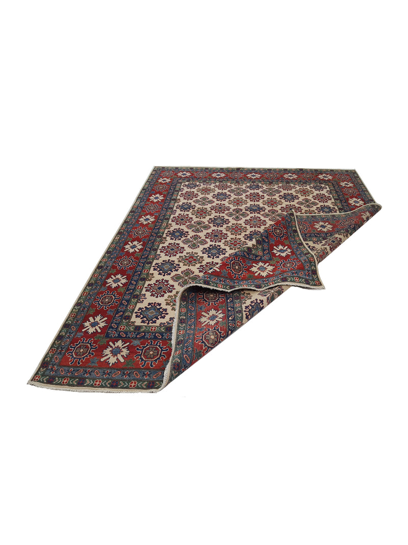 Pacific Kazak 41852 Ivory Red Traditional Hand Knotted Rug