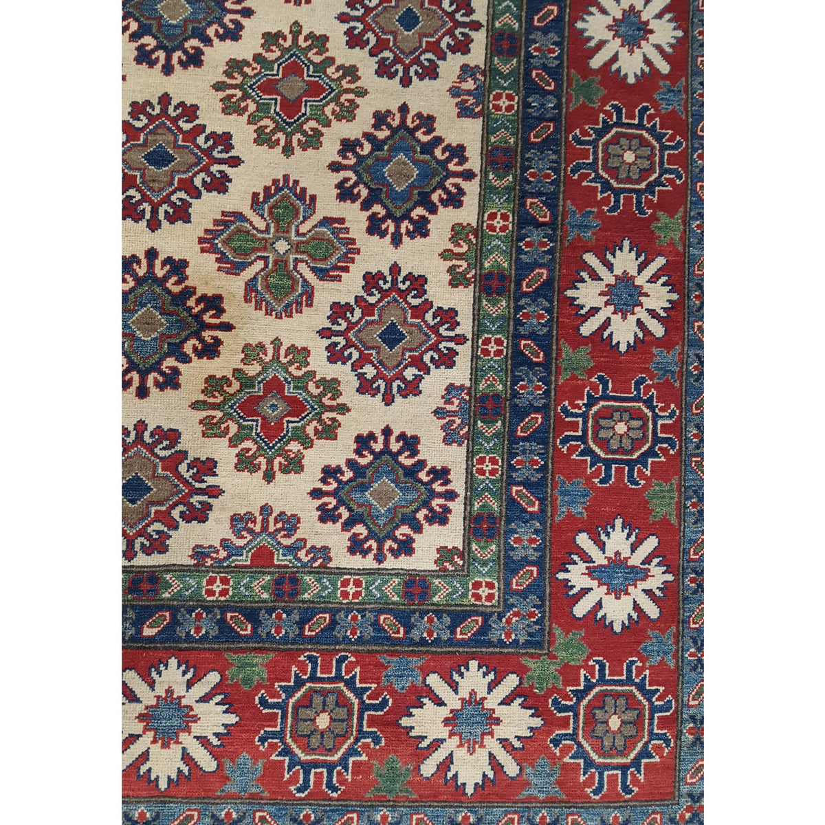 Pacific Kazak 41852 Ivory Red Traditional Hand Knotted Rug