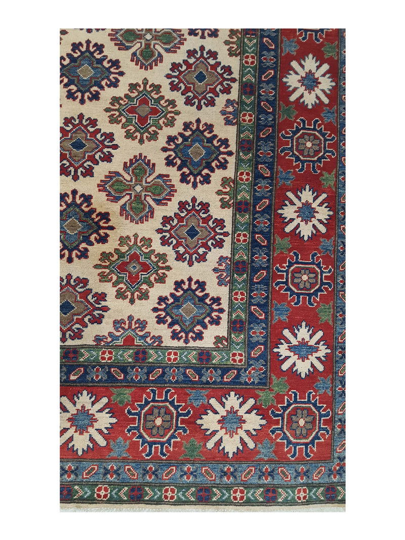 Pacific Kazak 41852 Ivory Red Traditional Hand Knotted Rug