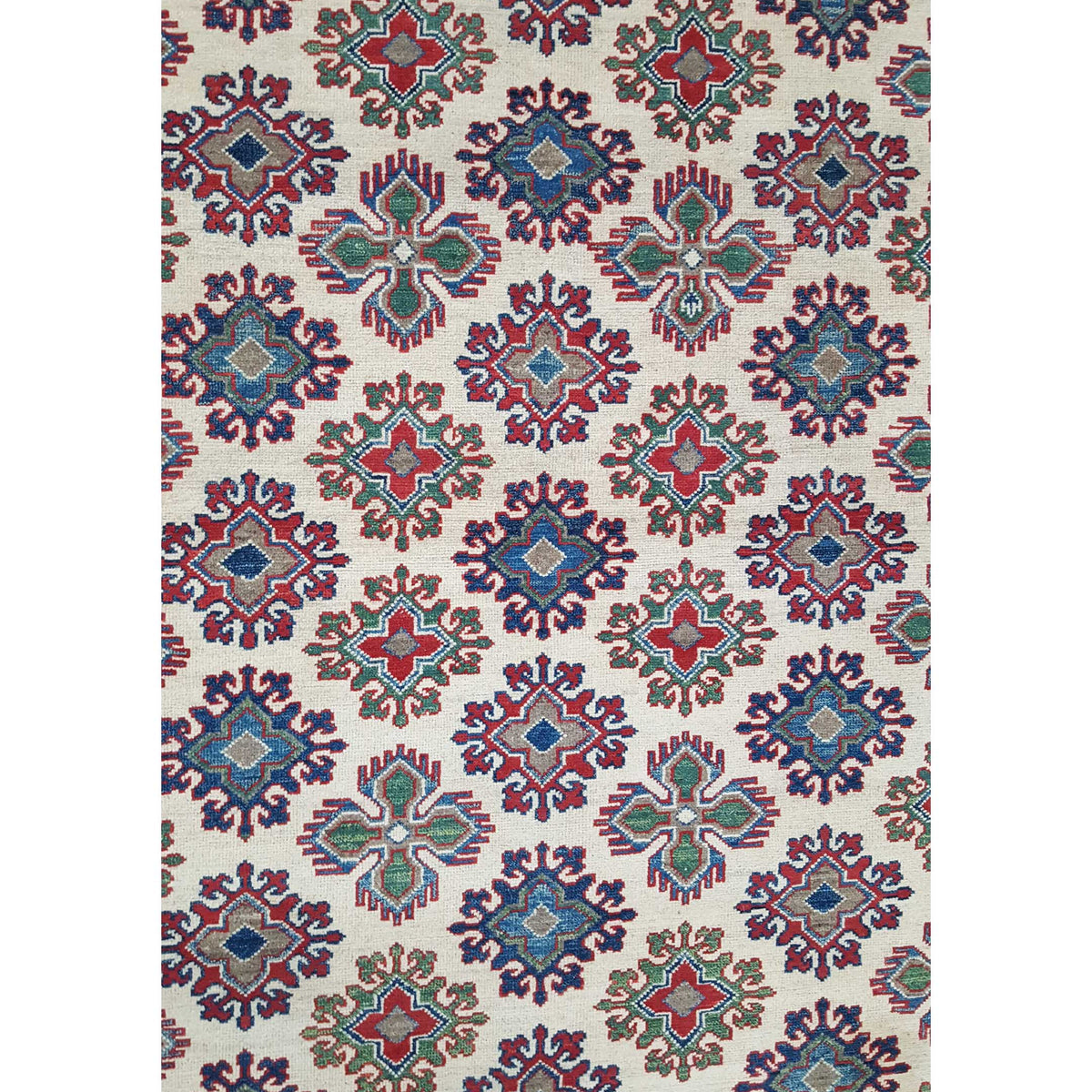 Pacific Kazak 41852 Ivory Red Traditional Hand Knotted Rug