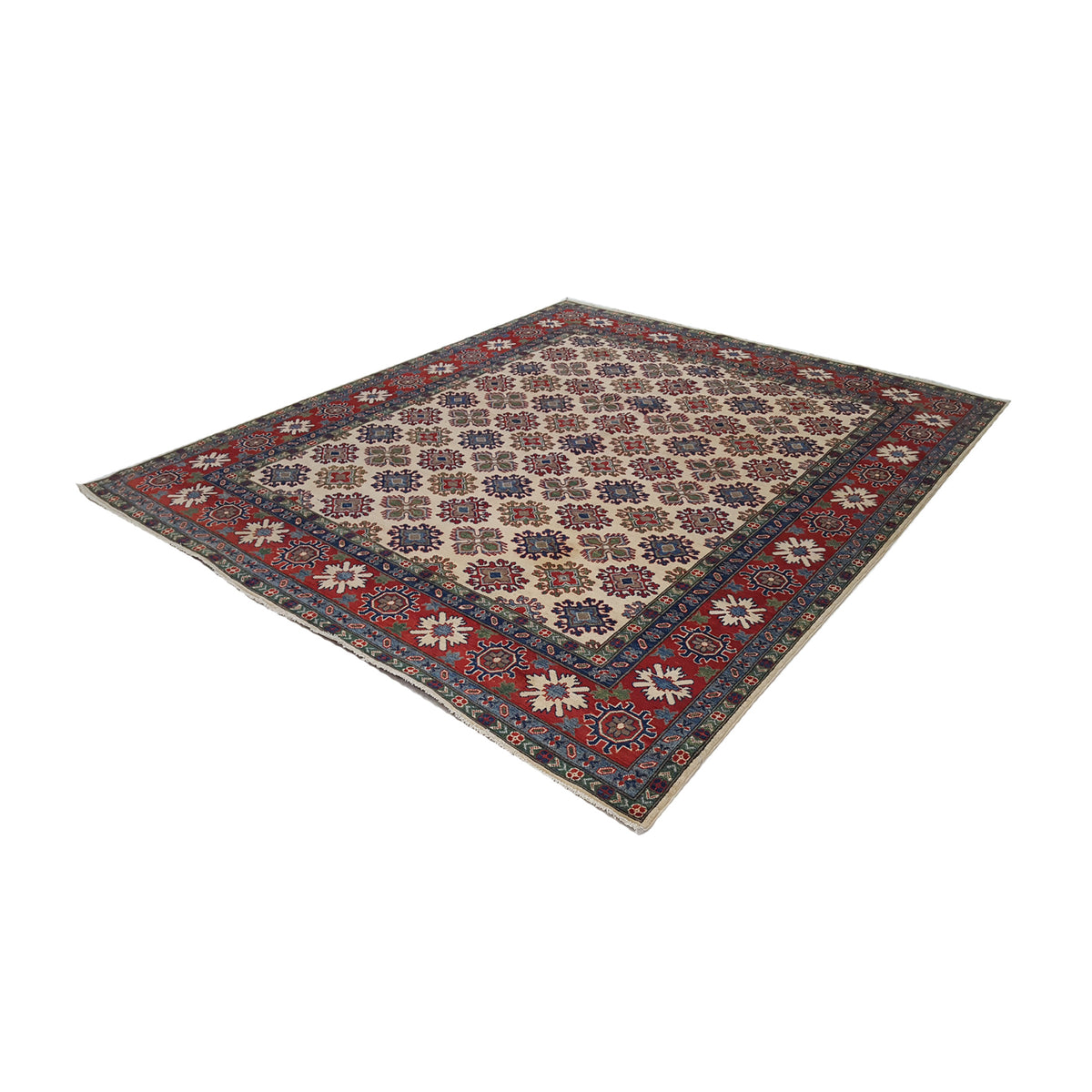 Pacific Kazak 41852 Ivory Red Traditional Hand Knotted Rug