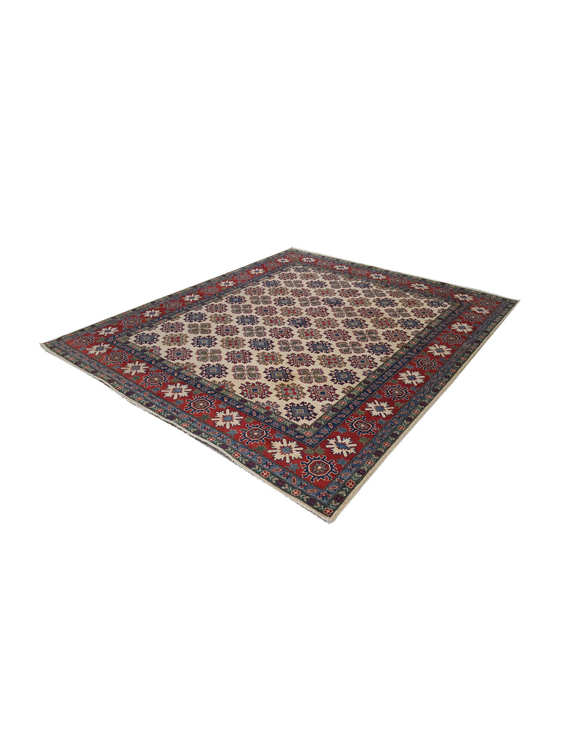 Pacific Kazak 41852 Ivory Red Traditional Hand Knotted Rug