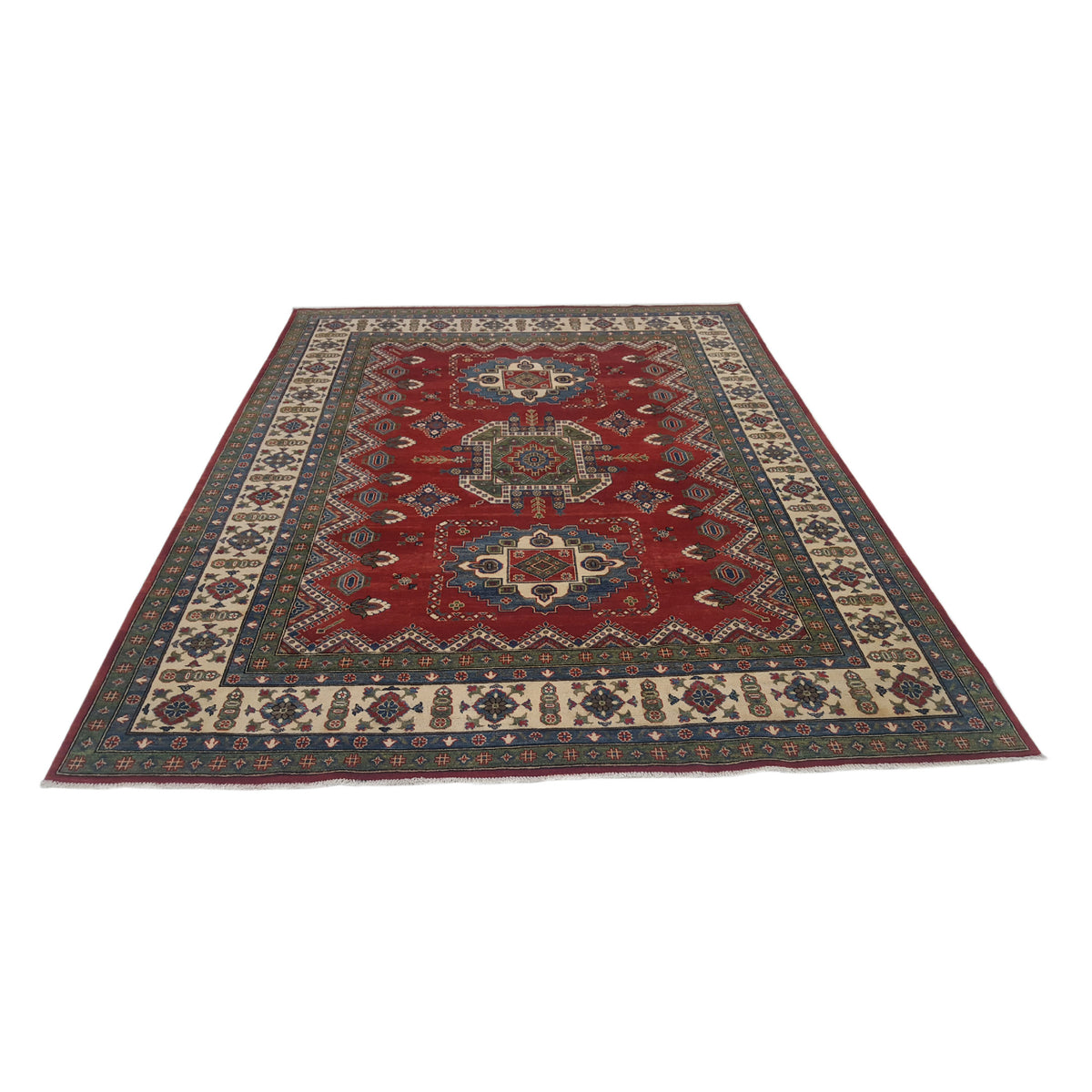 Pacific Kazak 41861 Red Multi Traditional Hand Knotted Rug
