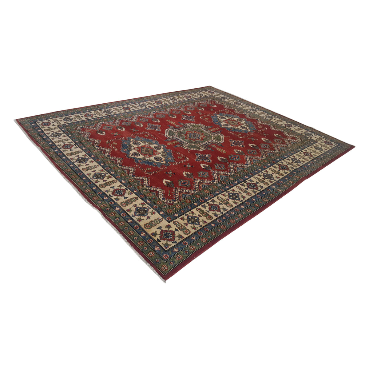 Pacific Kazak 41861 Red Multi Traditional Hand Knotted Rug