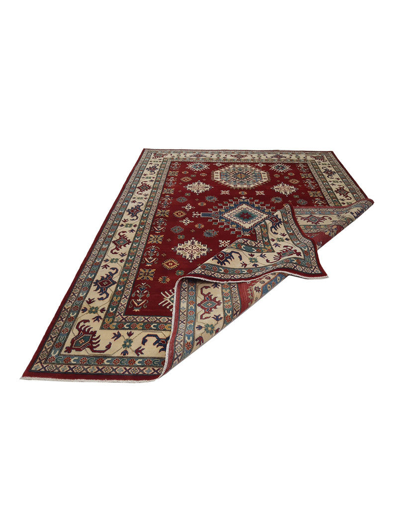 Pacific Kazak 41863 Red Ivory Traditional Hand Knotted Rug