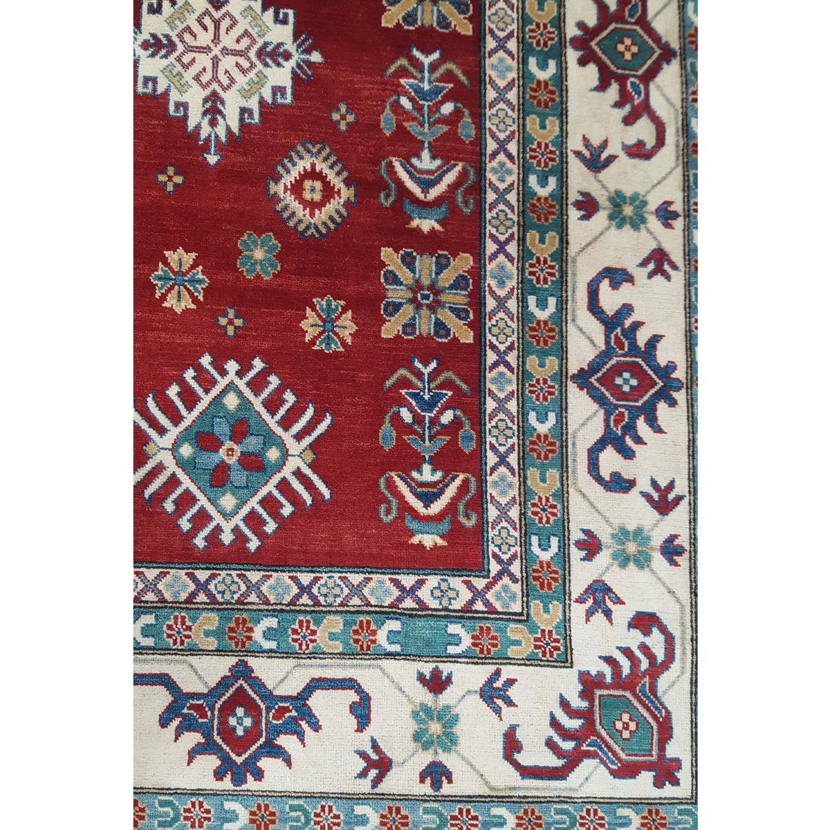 Pacific Kazak 41863 Red Ivory Traditional Hand Knotted Rug