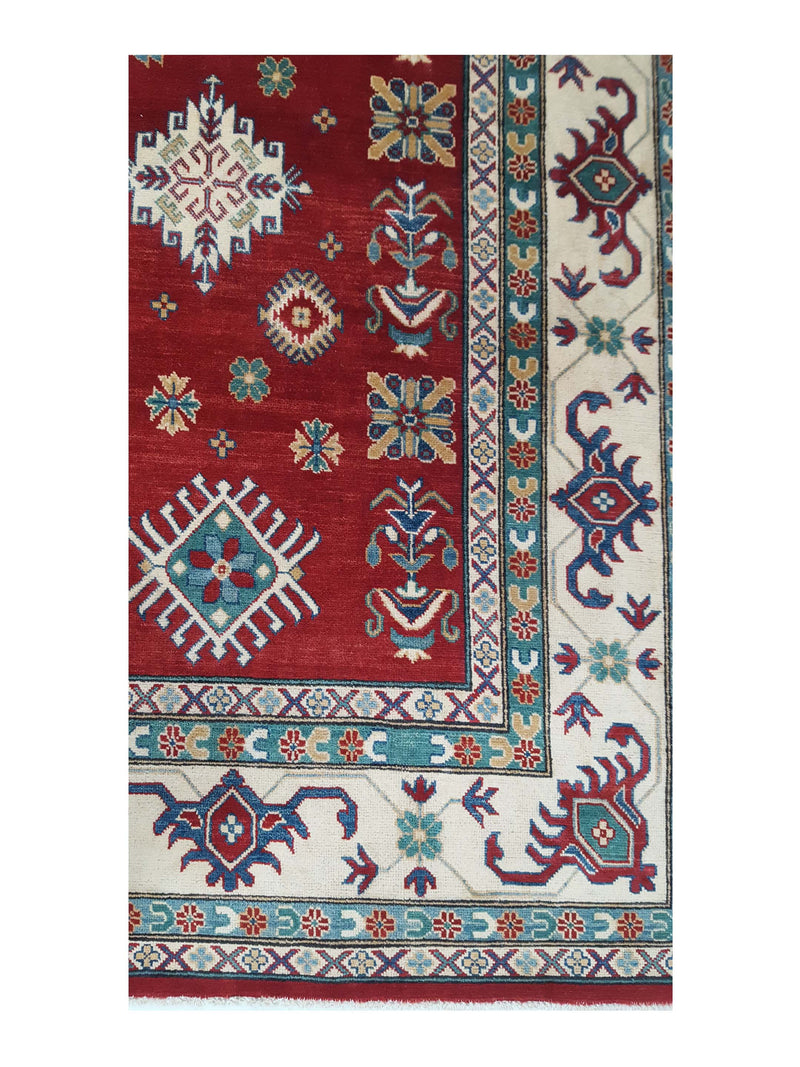 Pacific Kazak 41863 Red Ivory Traditional Hand Knotted Rug