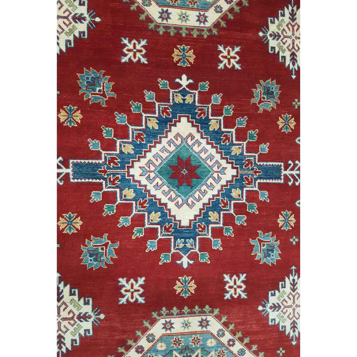 Pacific Kazak 41863 Red Ivory Traditional Hand Knotted Rug