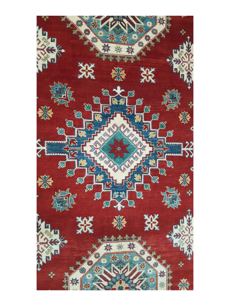 Pacific Kazak 41863 Red Ivory Traditional Hand Knotted Rug