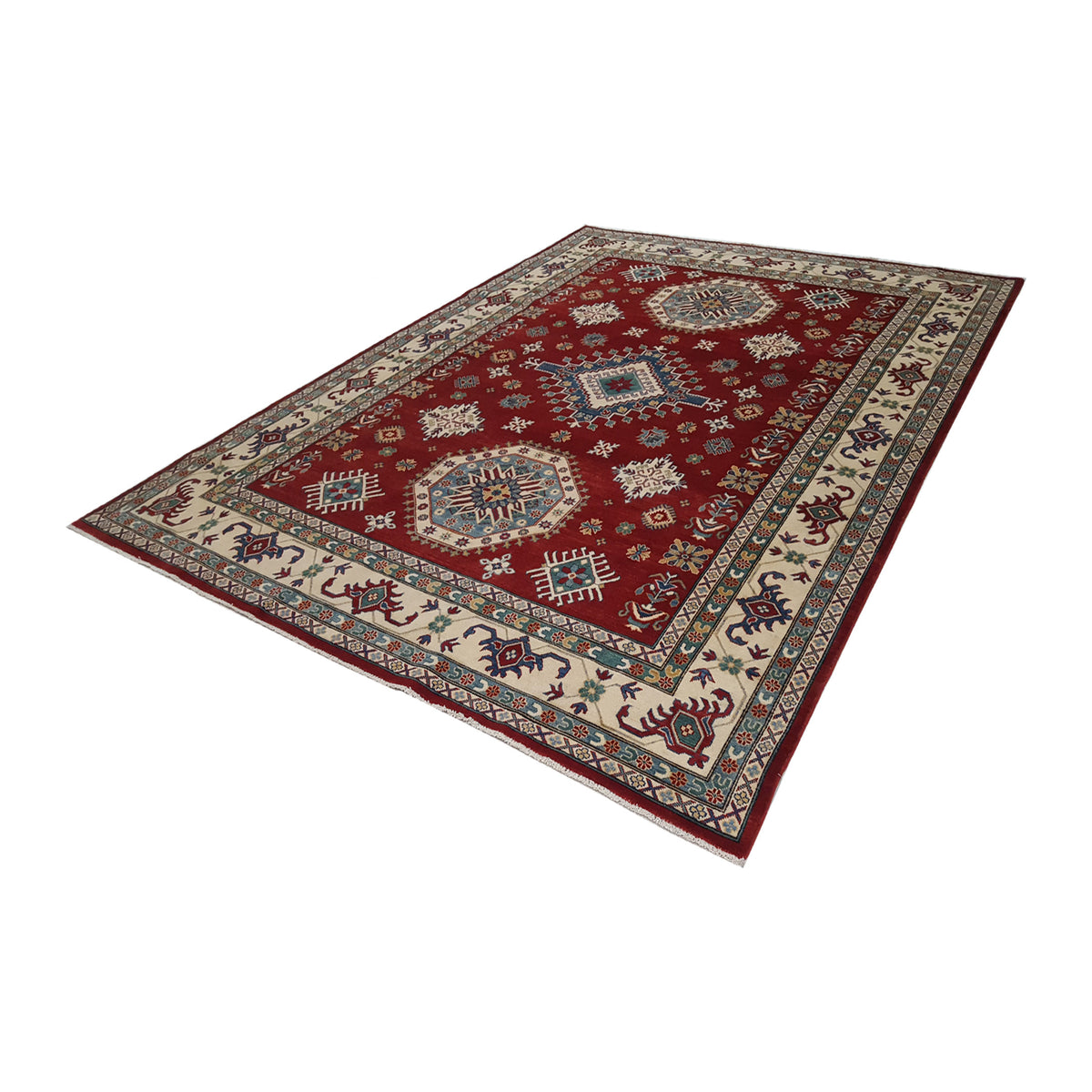 Pacific Kazak 41863 Red Ivory Traditional Hand Knotted Rug