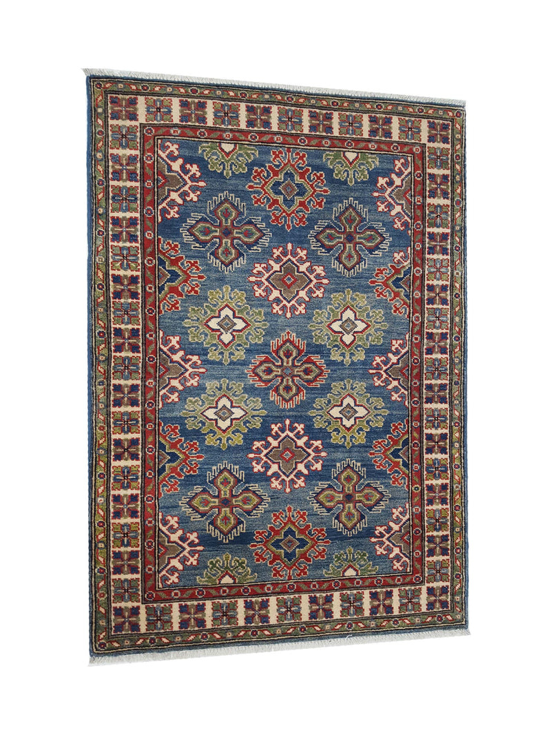 Pacific Kazak 41868 Jade Blue Ivory Traditional Hand Knotted Rug