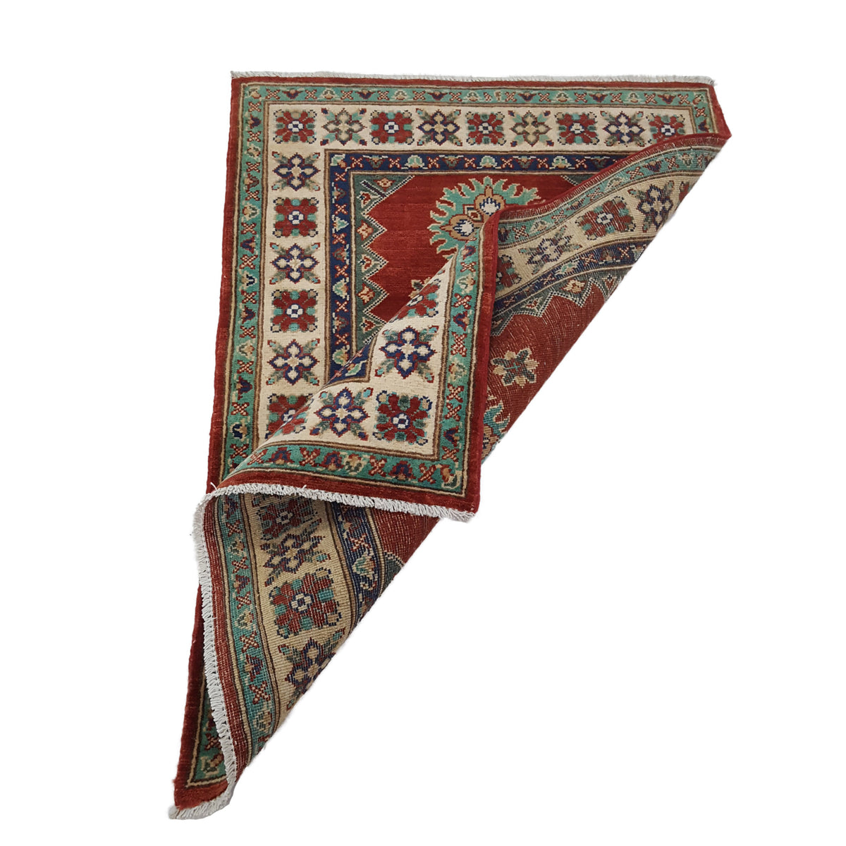 Pacific Kazak 41874 Red Ivory Traditional Hand Knotted Rug
