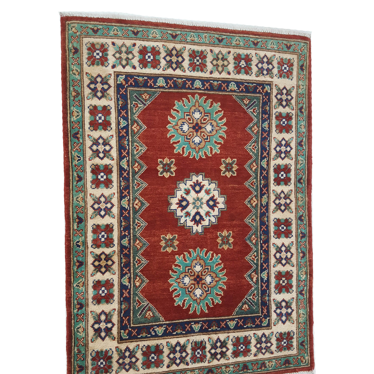 Pacific Kazak 41874 Red Ivory Traditional Hand Knotted Rug