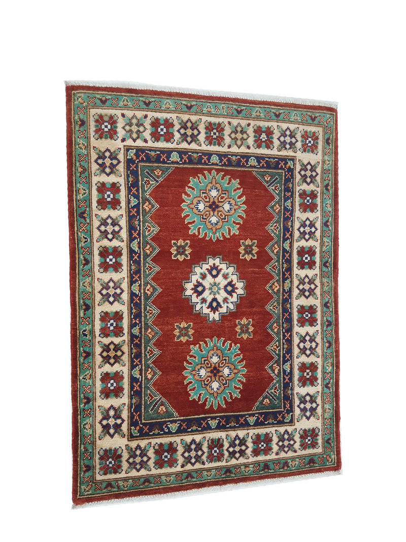 Pacific Kazak 41874 Red Ivory Traditional Hand Knotted Rug