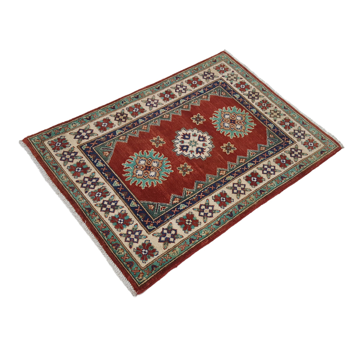 Pacific Kazak 41874 Red Ivory Traditional Hand Knotted Rug