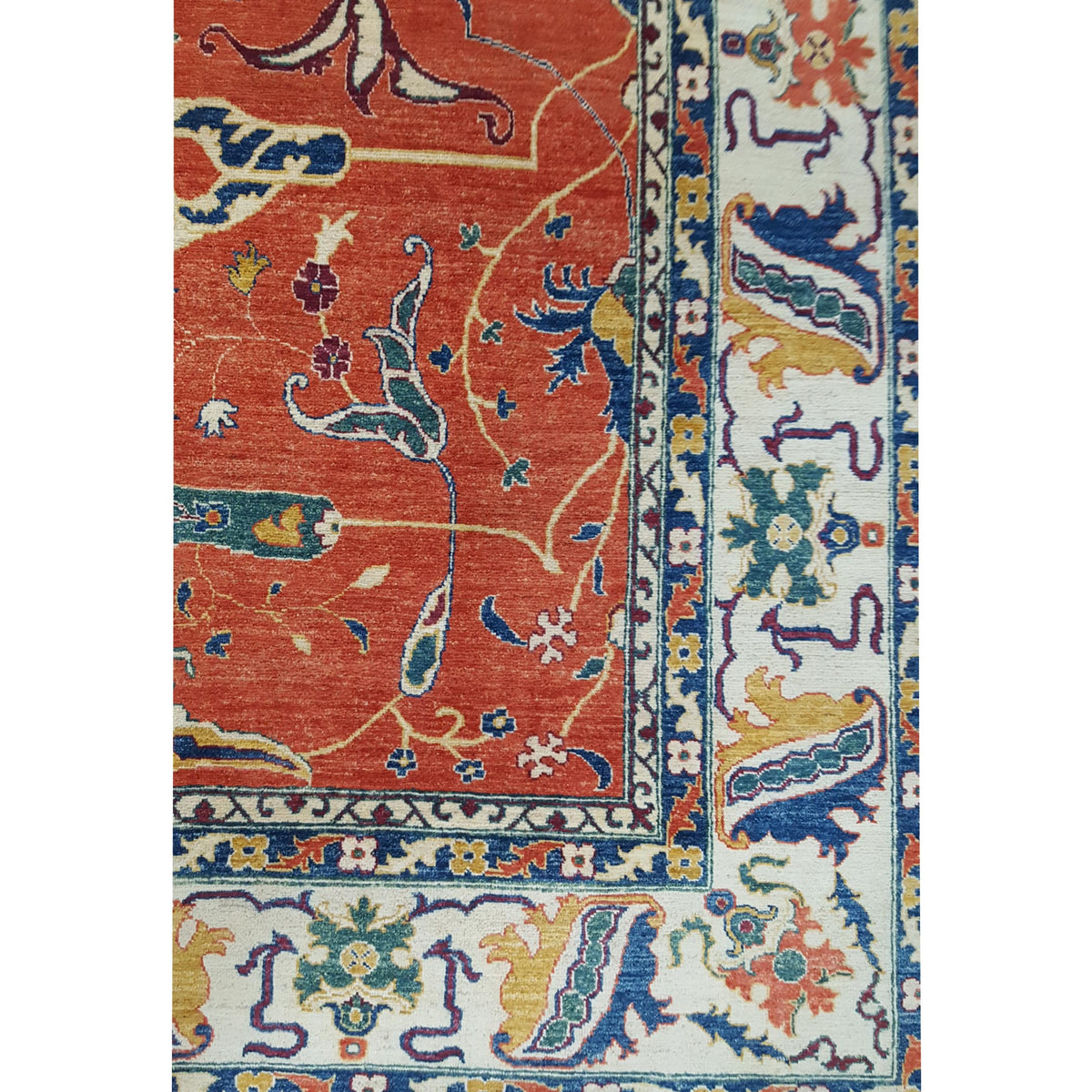 Pacific Ziegler 41882 Rust Blue Transitional Hand Knotted Rug