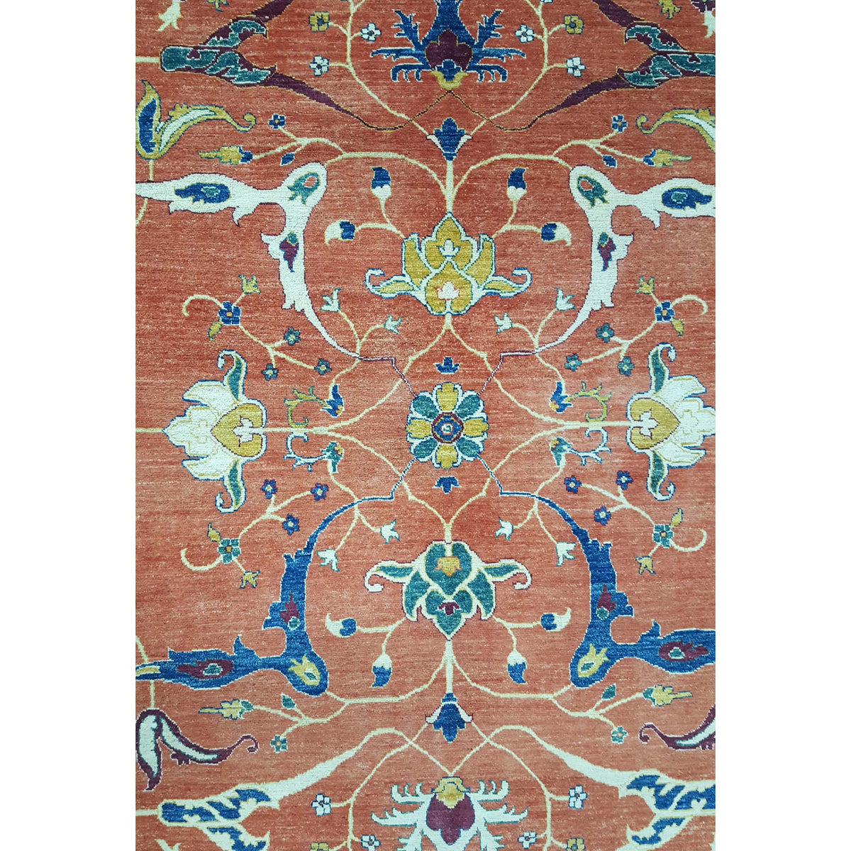 Pacific Ziegler 41882 Rust Blue Transitional Hand Knotted Rug